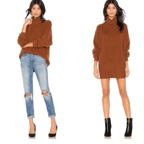Free People Sweaters - Free People Warm Brown Turtleneck Sweater